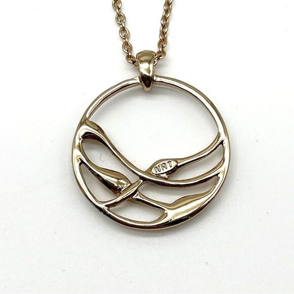 Vintage Avon Gold Tone Abstract Tree Branch Rhinestone Accents Fashion Necklace - Picture 3 of 6